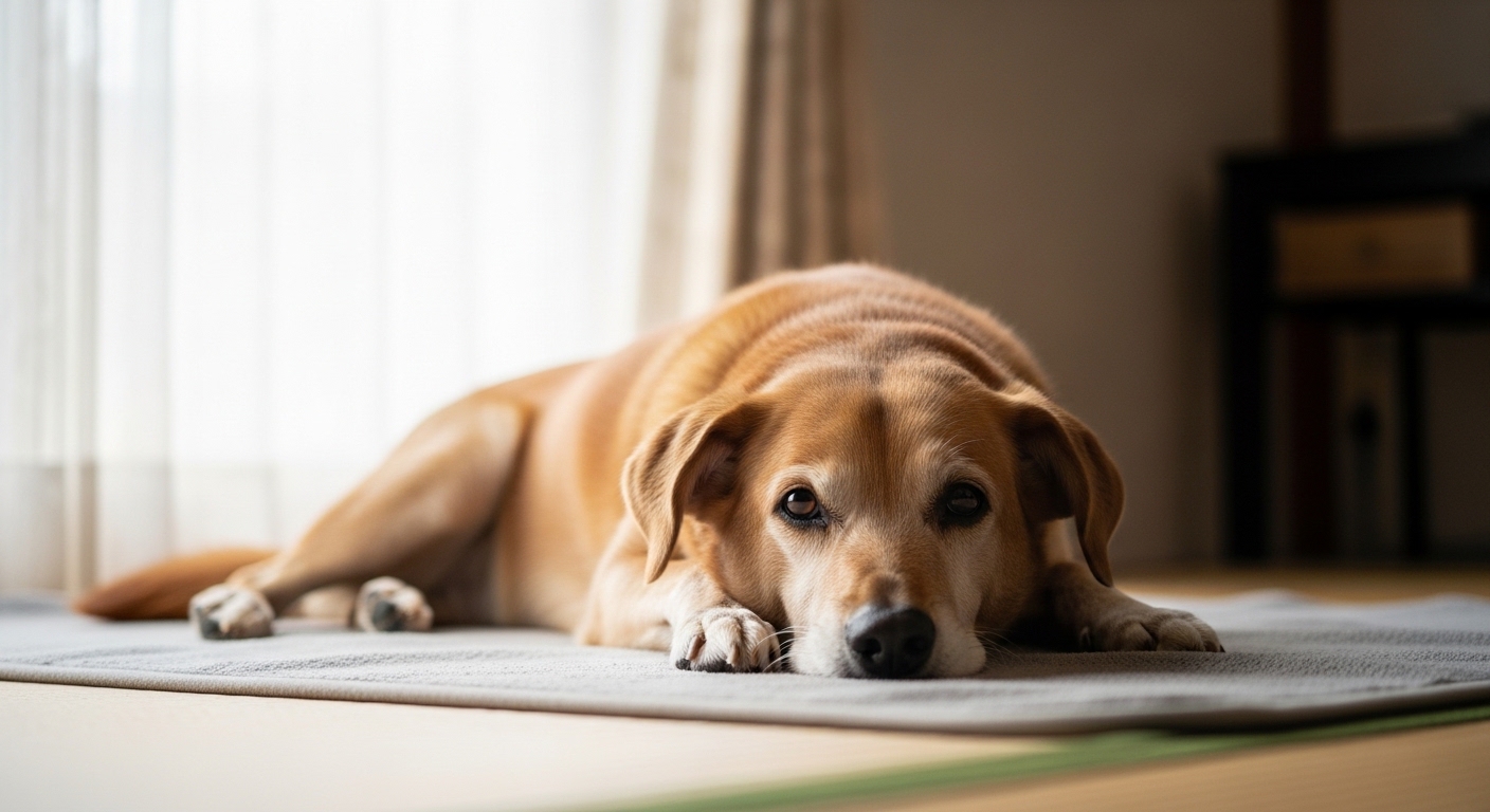 老犬のパニック発作に備えるイメージ