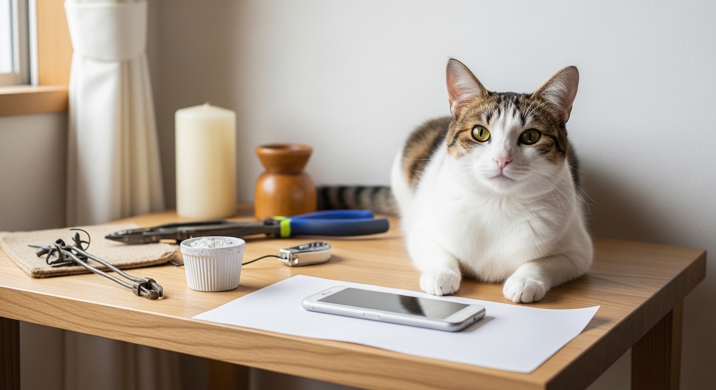 腎不全の猫の口臭ケアを考えるイメージ