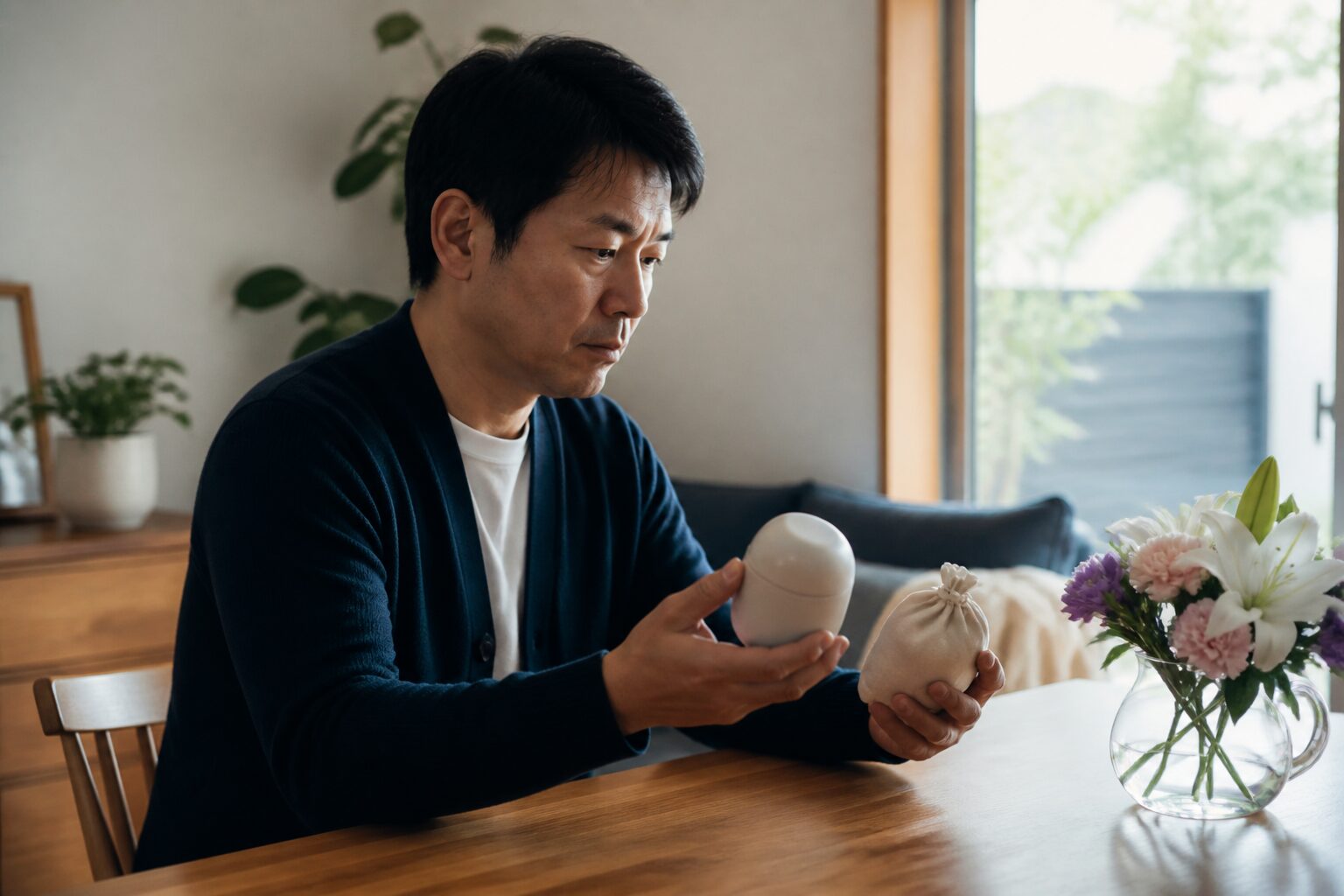 手元供養品を選ぶ様子を表すイメージ画像
