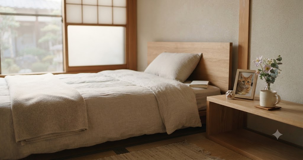 ペットロス後の穏やかな休息とケアを表すイメージ画像