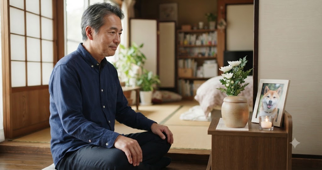 分骨用の骨壺を持つ様子を表すイメージ画像