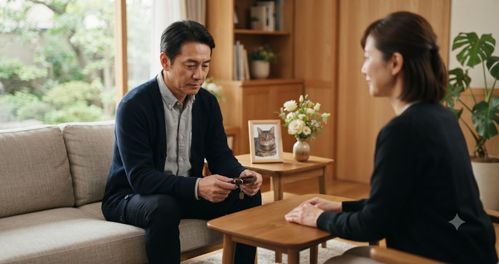 相談室で気持ちを整理する様子を表すイメージ画像